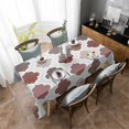 thumbnail image 4 of Moroccan Geometric Rectangle Tablecloth, Vintage Boho Rhombic Pattern Red Gray Waterproof & StainResistant Tablecloth, Washable Oil-proof Table Cover for Dining/Party/Wedding/Camping/Buffet 60x102 In, 4 of 9