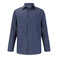 thumbnail image 5 of Men’s Long Sleeve Lapel Solid Color Denim Shirt Jacket Casual Spring Autumn Top, 5 of 7