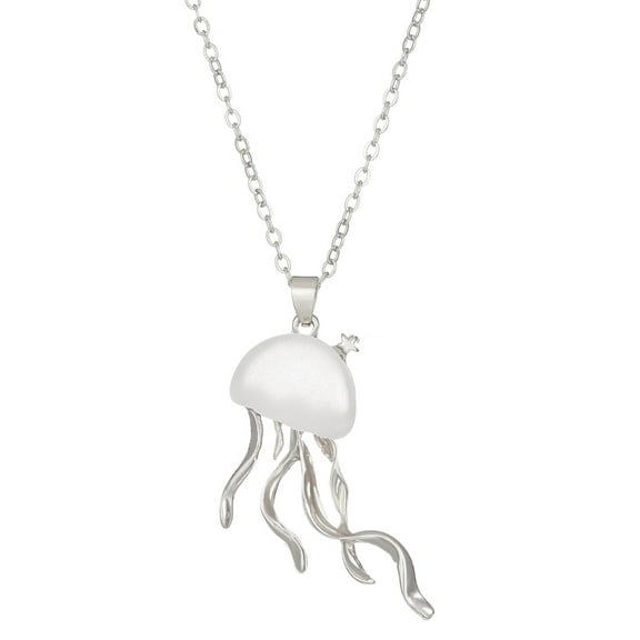 YIEMEEN Stylish Jellyfish Pendant Necklace Sandblasted Collarbone Chain Adjustable Chain