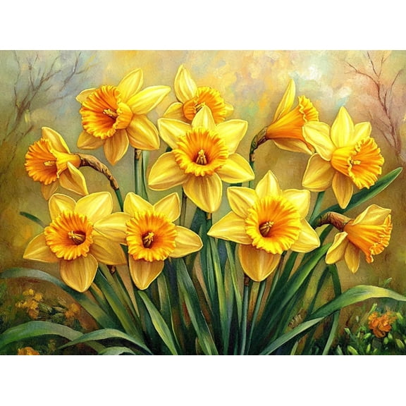 5D Yellow Daffodils Diamond Art 12x16 Inch Full Drill Diamond Painting Kits for Adults & Beginners - DIY Art Crafts for Relaxation and Home Wall Decor 14