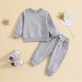 thumbnail image 2 of TOWED22 Toddler Baby Boy Clothes Fall Winter Sweatshirt Pants 2 Piece Set Infant Solid Color Long Sleeve Top Suit Outfits, 2 of 5