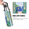 thumbnail image 4 of Yayeee 20oz Insulated Water Bottle Double Wall Stainless Steel with Flip Straw Lid, Green Seaside, 4 of 7