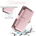 thumbnail image 2 of Compatible with Samsung Galaxy A53 5G Wallet Phone Case Tempered Glass Screen Protector Bling Glitter Crossbody Lanyard Strap Flip Zipper Purse Card Holder Cell Cover for A 53 53A SM A536U Women Pink, 2 of 7