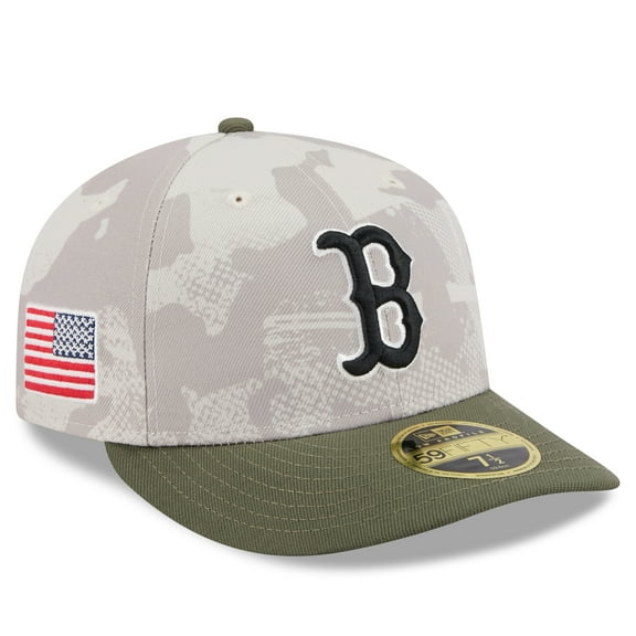 Men's New Era Light Beige/Olive Boston Red Sox 2025 Armed Forces Day Low Profile 59FIFTY Fitted Hat