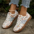 thumbnail image 3 of Women's Ditsy Floral Shoes, Side Stripe and Laces Design, Women's Casual Sports Walking Shoes, Sneaker, Comfortable and Stylish Footwear Dressy Trainers, 36, 3 of 6