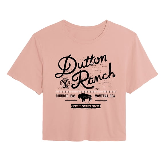 Yellowstone - Dutton Ranch Logo Scene - Juniors Cropped Graphic T-Shirt