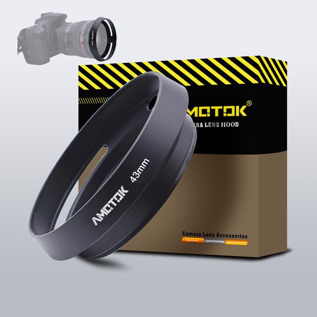 Parasol para lente de cámara AMOTOK de 43 mm compatible con lentes de Ø43 mm