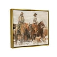 thumbnail image 3 of Stupell Industries Cowboys And Horses Farm Western Painting Metallic Gold Framed Floating Canvas Wall Art, 16x20, by Marilyn Hageman, 3 of 8