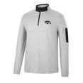 thumbnail image 2 of Men's Colosseum Heathered Gray/Black Iowa Hawkeyes Country Club Windshirt Quarter-Zip Jacket, 2 of 3
