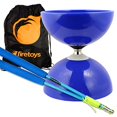 thumbnail image 1 of Blue Big Top - Juego de Diabolos con cojinetes gigantes Blue Superglass Diablo Sticks Diabolo String & Bag! Juggle Dream 734548241341, 1 of 2