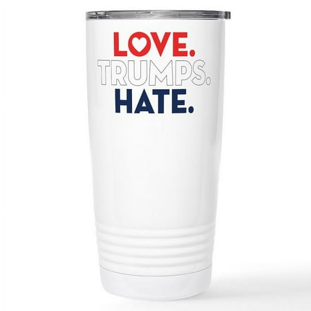 

CafePress - Love Trumps Hate Stainless Steel Travel Mug - Insulated Stainless Steel Travel Tumbler 20 oz.