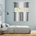 thumbnail image 5 of Grey Ombre Kitchen Curtains Sets for Windows 36 Inch Length, Gray White Gradient Modern Abstract Art Rod Pocket Window Treatments Tier Curtains and Valances Set for Bedroom/Bathroom, 5 of 8