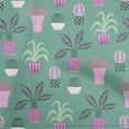 thumbnail image 1 of oneOone Cotton Poplin Dark Teal Green Fabric Flower Pots Motif Diy Clothing Quilting Fabric Print Fabric By Yard 42 Inch Wide, 1 of 4