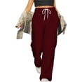 thumbnail image 6 of UDAUDU Cargo Pants for Women Wide Leg High Waist Y2K Parachute Pants with Pockets 2026 Fall Hiking Track Outfits M, 6 of 7