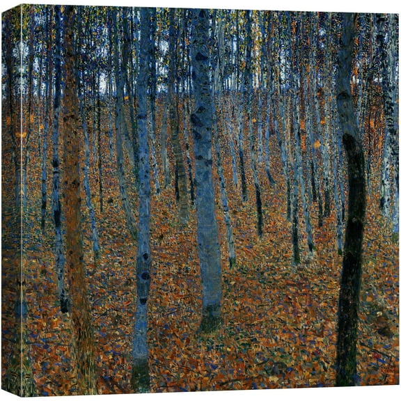 wall26 Canvas Print Wall Art Beech Grove by Gustav Klimt Historic Cultural Illustrations Fine Art Traditional Scenic Dramatic Colorful for Living Room, Bedroom, Office - 12"x12"