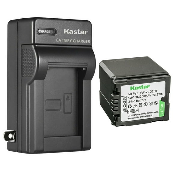 Kastar 1-Pack VW-VBG260 Battery and AC Wall Charger Replacement for Panasonic HDC-HS700, HDC-HS700K, HDC-MDH1, HDC-MDH1GK, HDC-SD9, HDC-SD9EG-K, HDC-SD9EG-S, HDC-SD9GK, HDC-SD9-8GB
