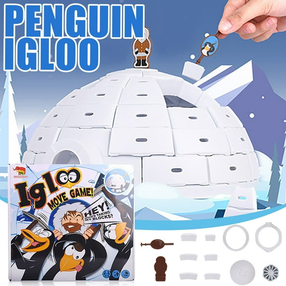 PPgejGEK Stocking Stuffers for Kids Penguin Ice Dome Toy Building Block Set, Game Toys Gifts for Children