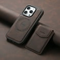 thumbnail image 5 of Wallet Case for iPhone 15 Pro, Magnetic Detachable Premium Skin-Feel PU Leather Flip Phone Case with Card Slots Holder Kickstand Shockproof Protective Case for iPhone 15 Pro, Brown, 5 of 6
