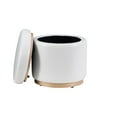 thumbnail image 5 of Linon Primrose Storage Ottoman Stool, Natural Finish with White Faux Leather, 5 of 8