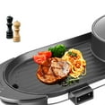 Miumaeov 2 in 1 Electric Grill Griddle With Hot Pot NonStick Smokeless