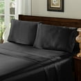thumbnail image 1 of Home Soft Things Silky Satin 4 Piece Bed Sheet Set - Black - Queen, 1 of 2