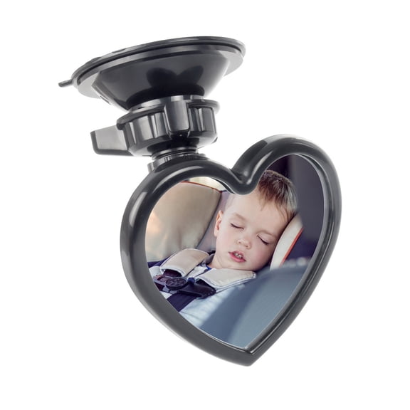 Universal Car Interior Rearview Heart-Shaped Mirror Wide Angle Convex Mirror for Rear Passengers Stable Rearview Mirror Attachment