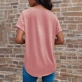 thumbnail image 5 of Pxiakgy plus size tops for women Women's V Neck Button Loose Short Sleeved T Shirt Casual T Shirt Top summer dresses for women 2024 plus size Rose Gold + L, 5 of 5