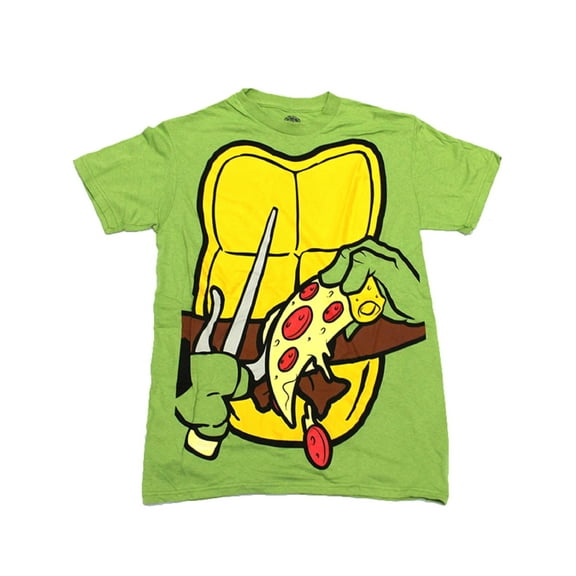 Teenage Mutant Ninja Turtles Mens T-Shirt - TMNT Costume Front with Pizza - size SMALL