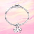 thumbnail image 2 of 925 Sterling Silver Charm for Women Bracelets Necklace Daughter&Mother Family Dangle Charm Gift, 2 of 6