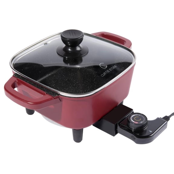 Restored Curtis Stone 8'' Non Stick Square Electric Skillet (Refurbished)