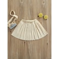 thumbnail image 4 of Qiylii Kids Girl PU Leather Pleated Skirts, Solid Color Knee Length Skirt, 4 of 8
