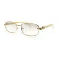 thumbnail image 5 of Luxury 90s Gangster Narrow Rectangle Jaguar Head Hinge Sunglasses Gold - Clear, 5 of 8