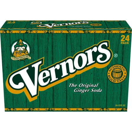 Vernors Caffeine Free Ginger Ale Soda Pop, 12 fl oz, 24 Pack Cans