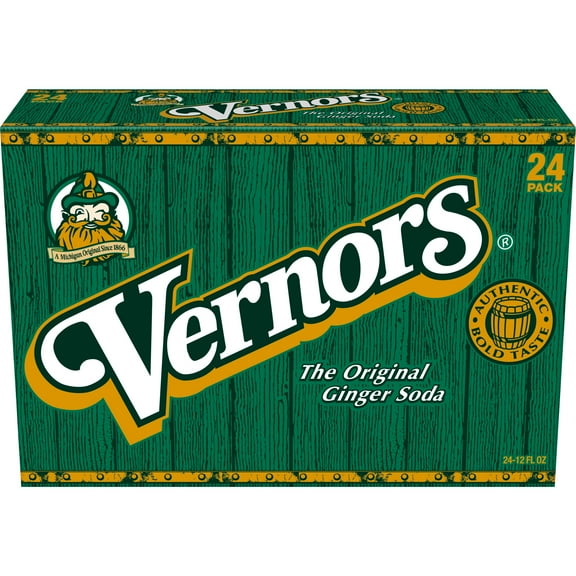 Vernors Caffeine Free Ginger Ale Soda Pop, 12 fl oz, 24 Pack Cans