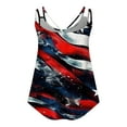 thumbnail image 4 of American Flag Tank Top Womens Red White and Blue Tank Top for Women Memorial Day Tank American Flag Tops Women Spring and Summer Tank Eyelet Embroidery Neck Print Casual Fashion Top, 4 of 6
