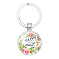 thumbnail image 2 of Accesorios Llavero colgante clásico con tema de flores y césped Llavero redondo, 2 of 4