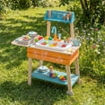 thumbnail image 2 of Costway Outdoor Kids Play Kitchen Set, Wooden Toy Kitchen Playset with Removable Sink, 2 of 11