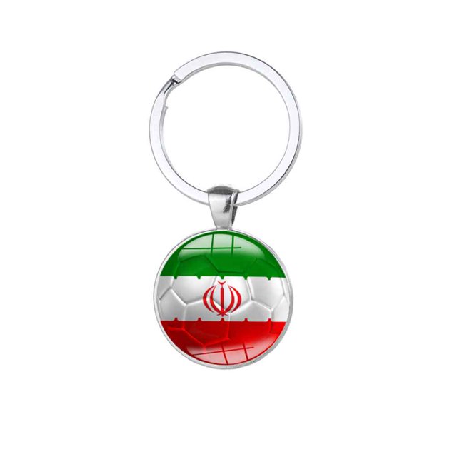 pitrice World Cup Football National Flags Soccer Metal Key Chain Pendant Holder Ring Keychain