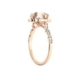 thumbnail image 3 of Natural peach/pink 2.25 CT VS Morganite Ring with Diamonds Rose Gold 14K Flower Leaves Halo, 3 of 4