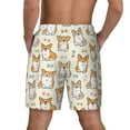 thumbnail image 4 of Gaeub Cartoon Corgi Mens Swim Trunks Stretch Beach Shorts Quick Dry for Men Swim Shorts Swimwear with Pockets- 3X-Large, 4 of 9