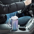 thumbnail image 4 of Yayeee 40oz Stainless Steel Tumbler with Straw and Handle Double-Wall Insulated Travel Water Bottle, Purple Night Deer, 4 of 8