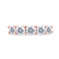 thumbnail image 2 of White Moissanite Lab Created Diamond Five Stone Half Eternity Engagement Wedding Band Ring 14K Solid Rose Gold(G-H Color,VVS1 Clarity,1.25 Cttw)-8.5, 2 of 8