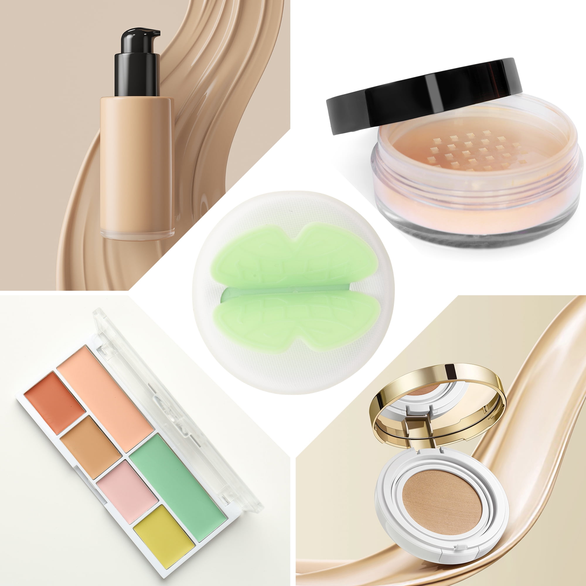 Unique Bargains 1 Pc Butterfly Face Makeup Sponge for Bedrooms Green