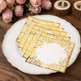 thumbnail image 4 of Efavormart 20 Pack White Soft Paper Beverage Napkins with Gold Foil Lace Design, 3 Ply European Style Wedding Cocktail Napkins - 18 GSM, 4 of 5