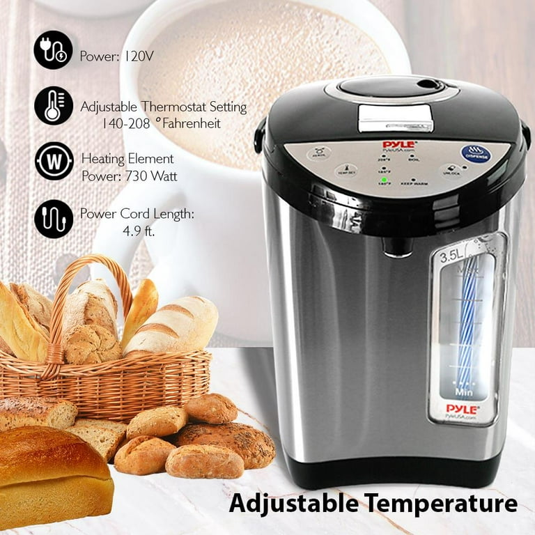 NutriChef Electric Water Boiler and Warmer - 4L/4.23 Qt Stainless Steel Hot  Water Dispenser w/ Rotating Base, Keep Warm Temperature Set, Auto Shut