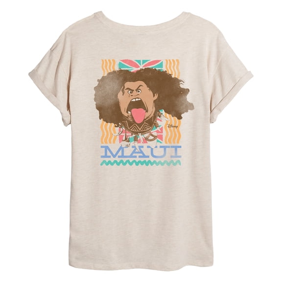 Moana - Maui Whetero - Juniors Oversized Graphic T-Shirt