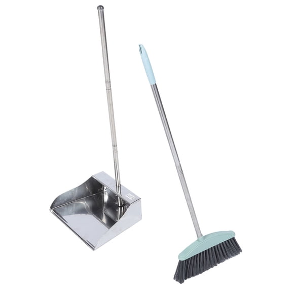 Scrub Garbage Shovel and Broom Set Standing Dustpan Storage
