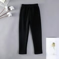 thumbnail image 3 of Pandaie 1-14T Girls Fleece Lined Leggings Winter Warm Soft Thermal Pants Full Length Kids Tights Trousers Clothes Black 9-10 Years, 3 of 5