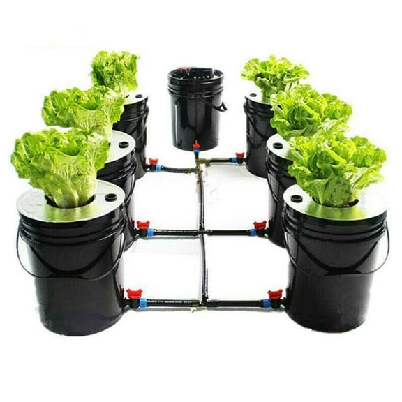 Miumaeov Hydroponics Grow System Kit 7 Buckets 5 Gallon Recirculating Deep Water Culture