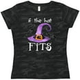 thumbnail image 3 of Inktastic If the Hat Fits Halloween Witch Hat and Bats Women's T-Shirt, 3 of 5